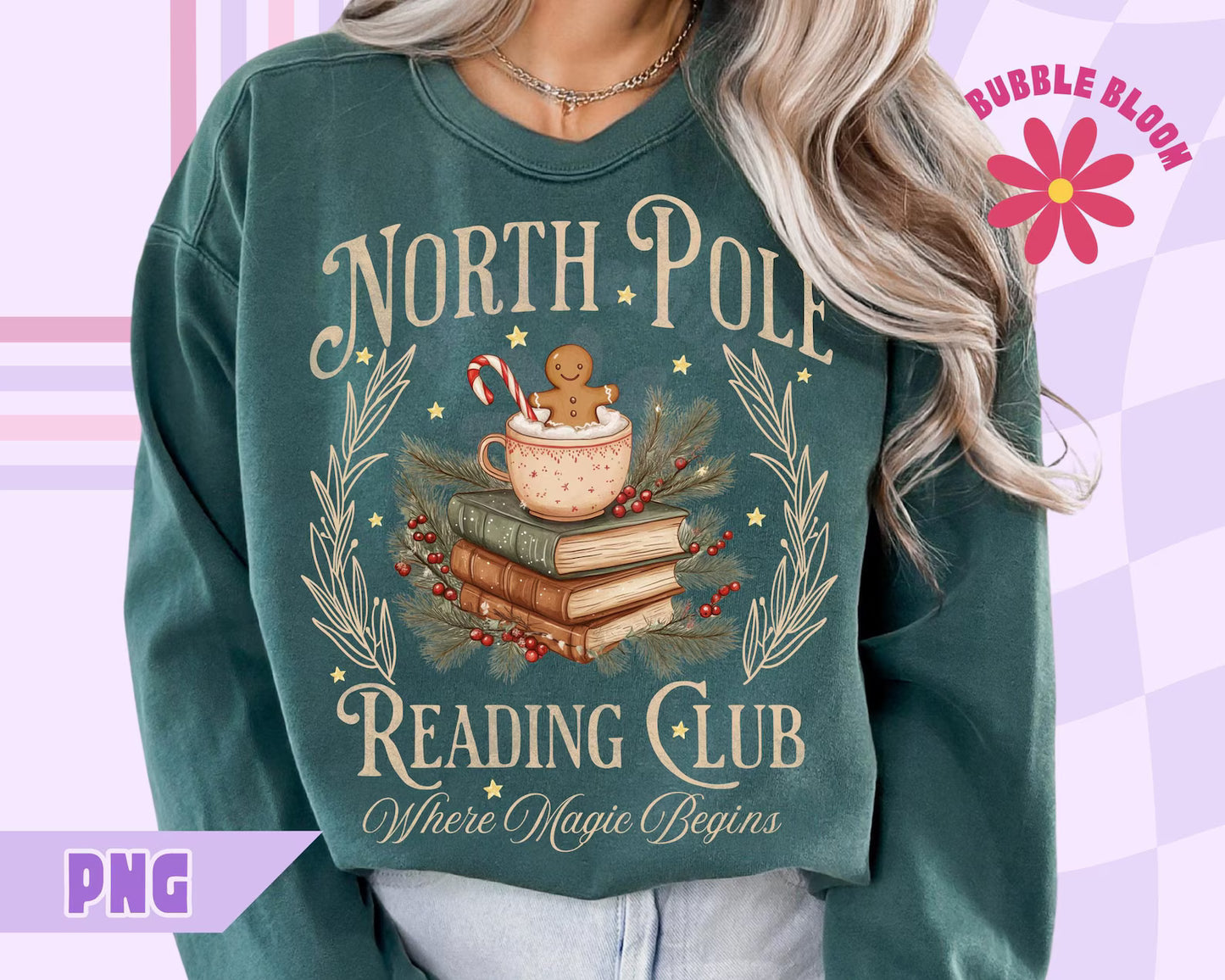 North Pole Reading Club DTF Transfer