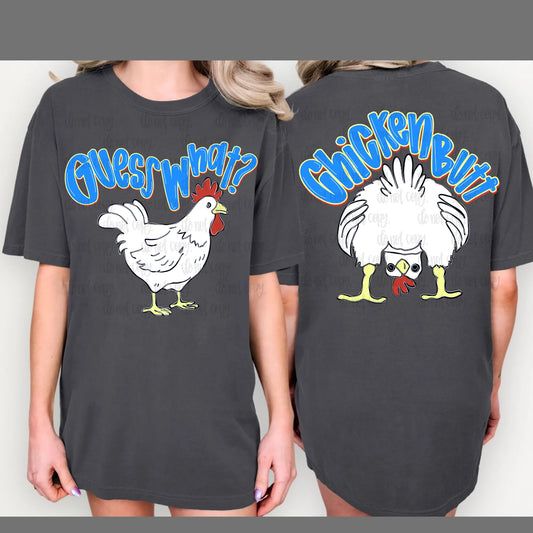 Chicken Butt DTF Transfer (Blue)