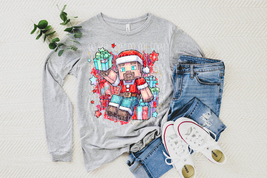 Santa Hat Minecrafty DTF Transfer