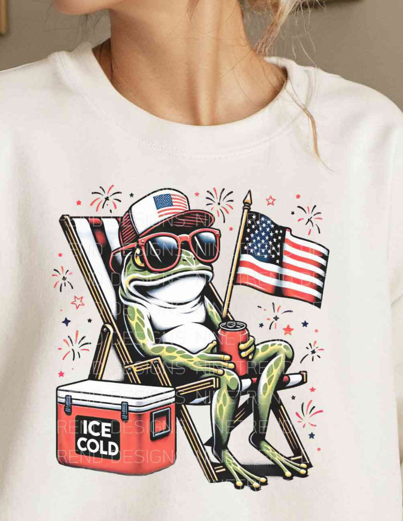 Frog 4th of July DTF Transfer