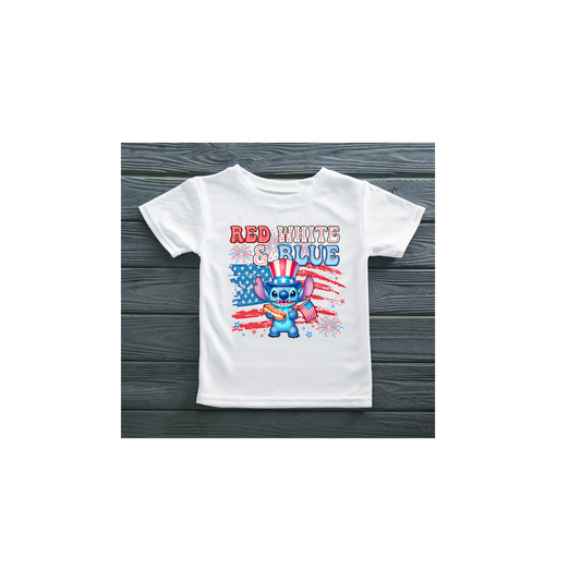 Red White & Stitch DTF Transfer