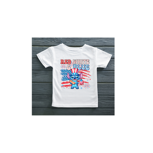 Red White & Stitch DTF Transfer