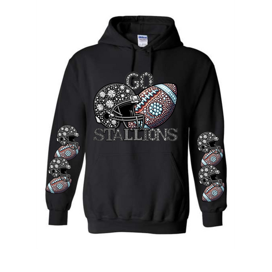 Go Stallions Rhinestone DTF Transfer SLEEVE only