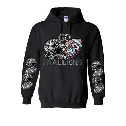 Go Stallions Rhinestone DTF Transfer SLEEVE only