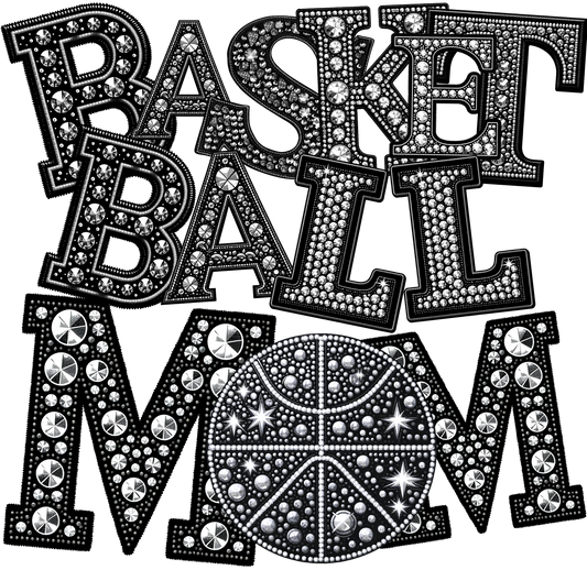 Rhinestone Basketball Mom DTF Transfer