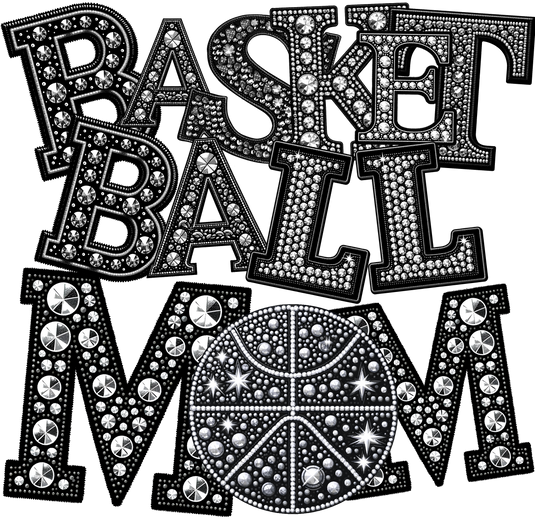 Rhinestone Basketball Mom DTF Transfer