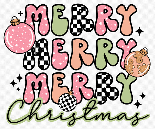 Merry Checkered DTF Transfer