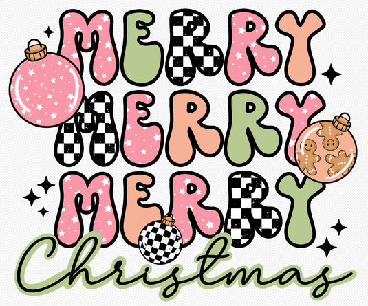 Merry Checkered DTF Transfer