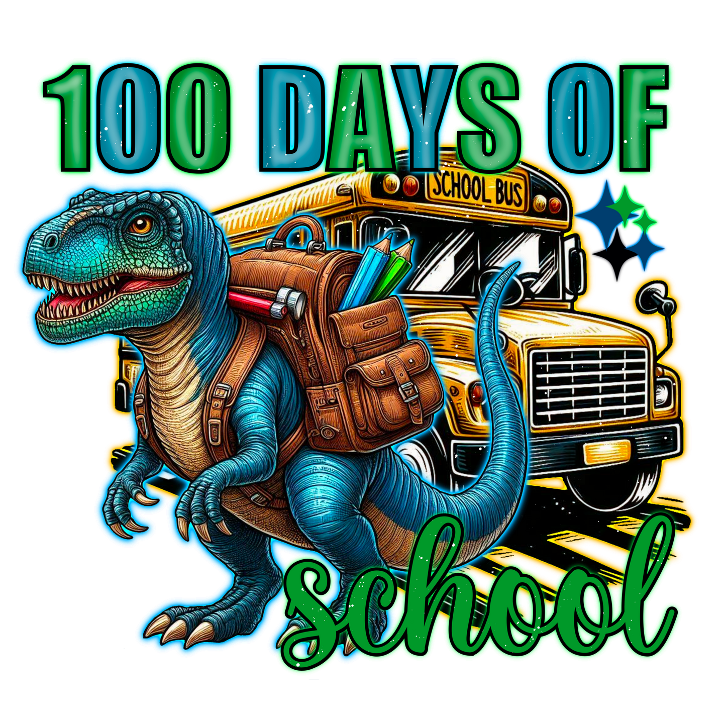 100 Dinosaurs DTF Transfer