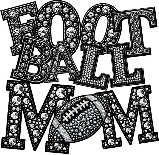 Rhinestone Football Mom DTF Transfer