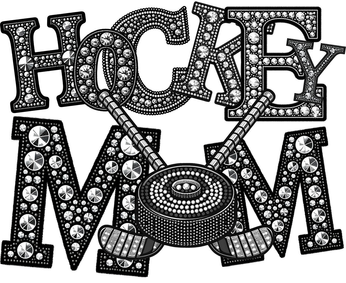 Rhinestone Hockey Mom DTF Transfer