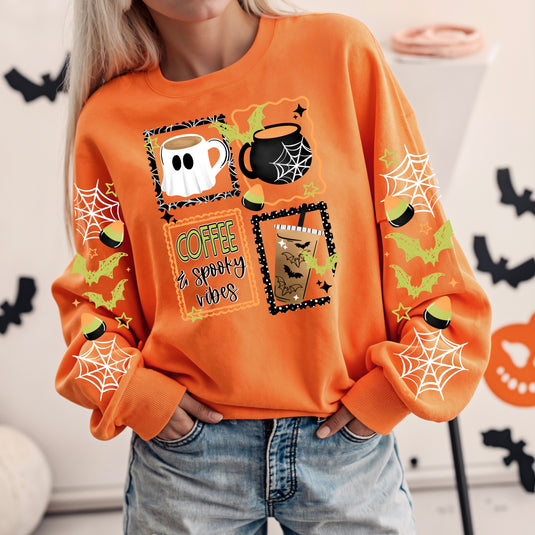 Coffee and Spooky DTF Transfer FRONT ONLY