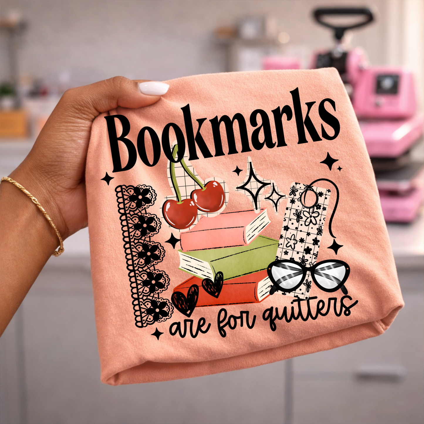 Bookmarks Quitters Black DTF Transfer