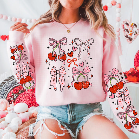Cherry Bows DTF Transfer SLEEVE ONLY