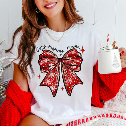Very Merry Mama Bow DTF Transfers