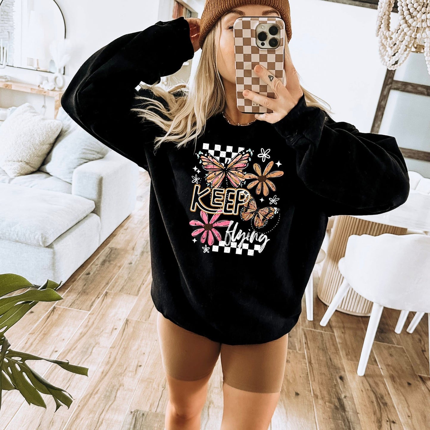 Checkered Butterflies DTF Transfer