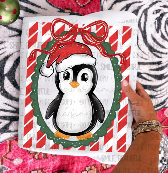 Penguin Red Stripes DTF Transfers