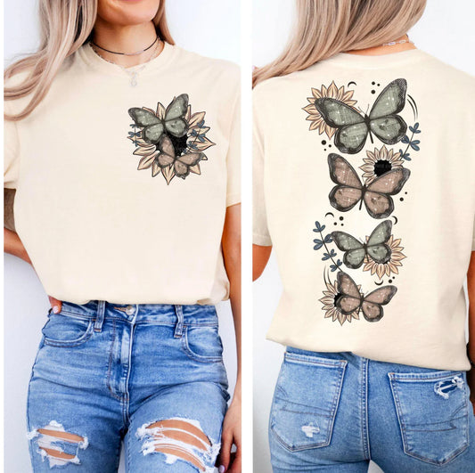 Sunflower Butterfly DTF Transfer BACK ONLY