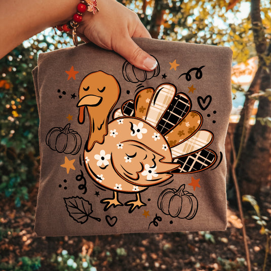 Cute Turkey DTF Transfers