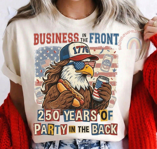 Business in the Front DTF Transfer