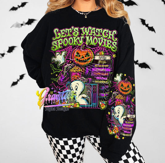 Let's Watch Spooky Movies DTF Transfer SLEEVE ONLY