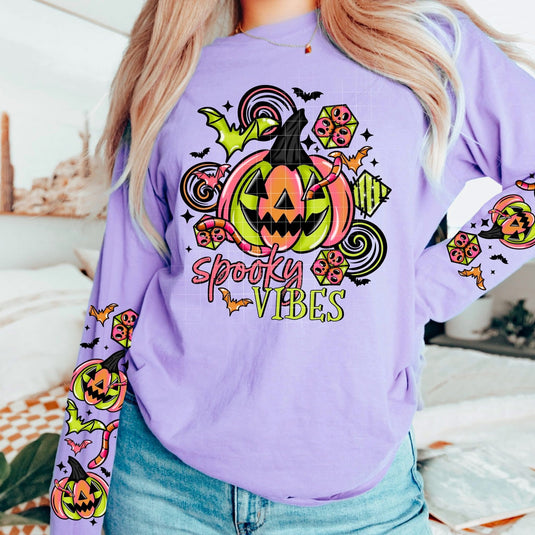 Spooky Vibes DTF Transfer SLEEVE ONLY