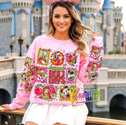 Happy Holidays DTF Transfer LEFT SLEEVE ONLY