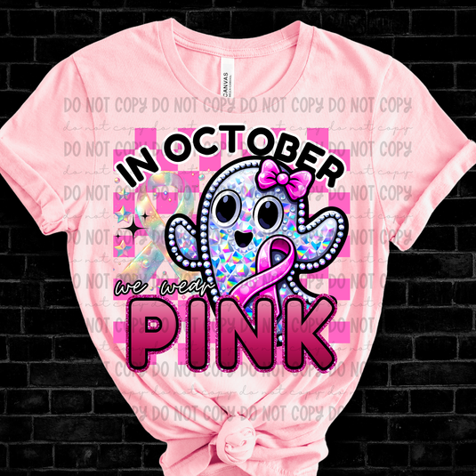 In October Pink DTF Transfer