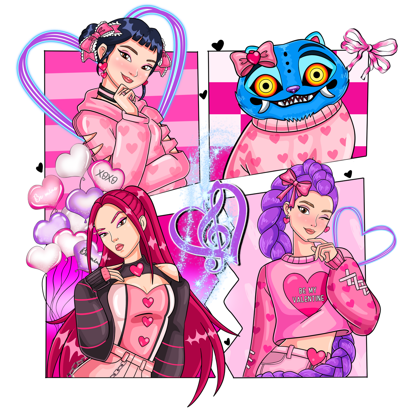 K Pop Valentine DTF Transfer