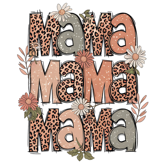 Leopard Mama Flower- DTF TRANSFER