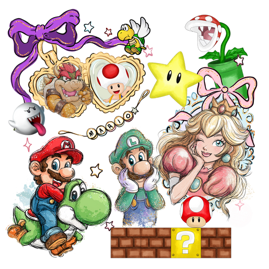 Mario locket DTF Transfer