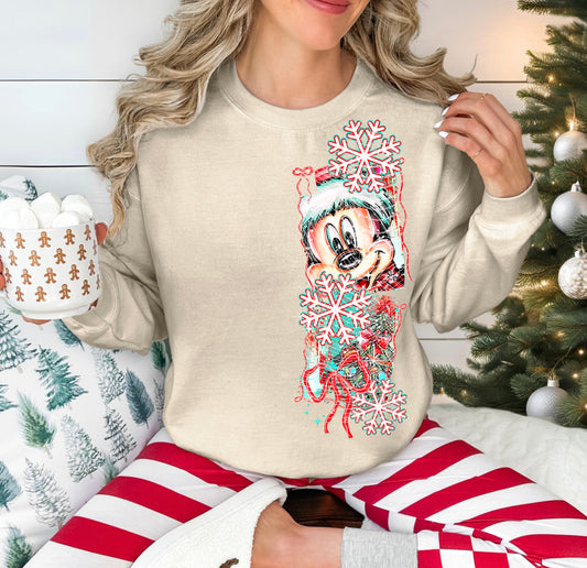 Xmas Mouse DTF Transfer SLEEVE ONLY
