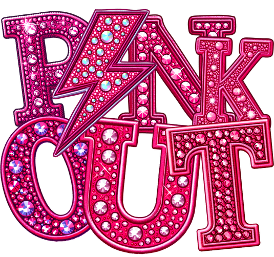 Rhinestone Faux Pink Out DTF Transfers