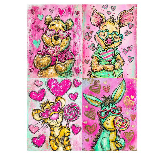 Pooh Valentine DTF Transfer