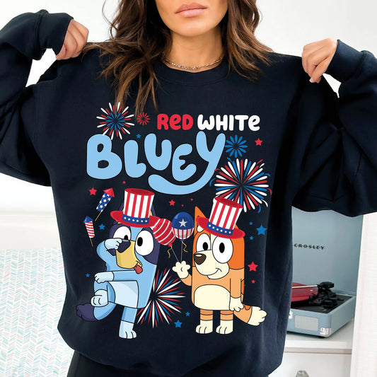 RED WHITE BLUEY DTF Transfer