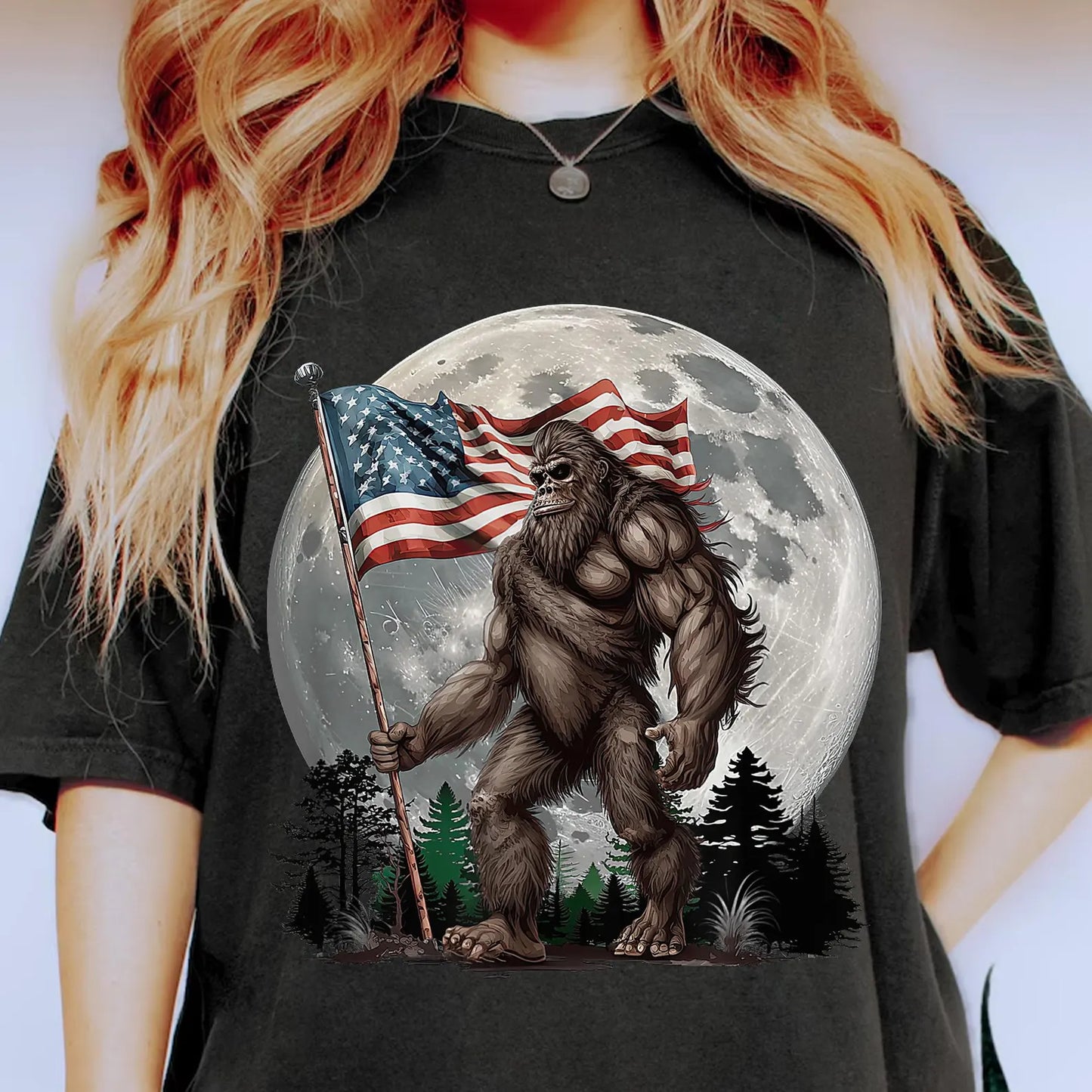 Big Foot Patriotic DTF Transfer