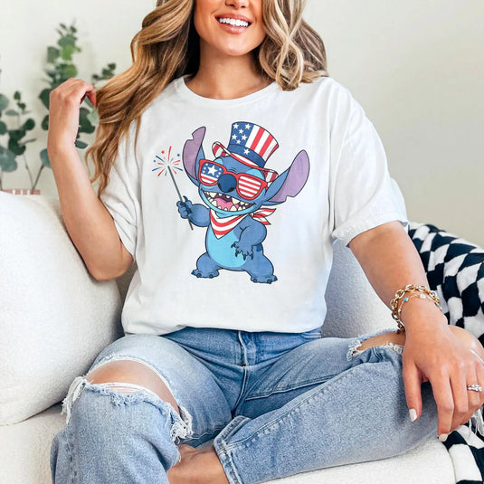 Stitch Patriotic DTF Transfer